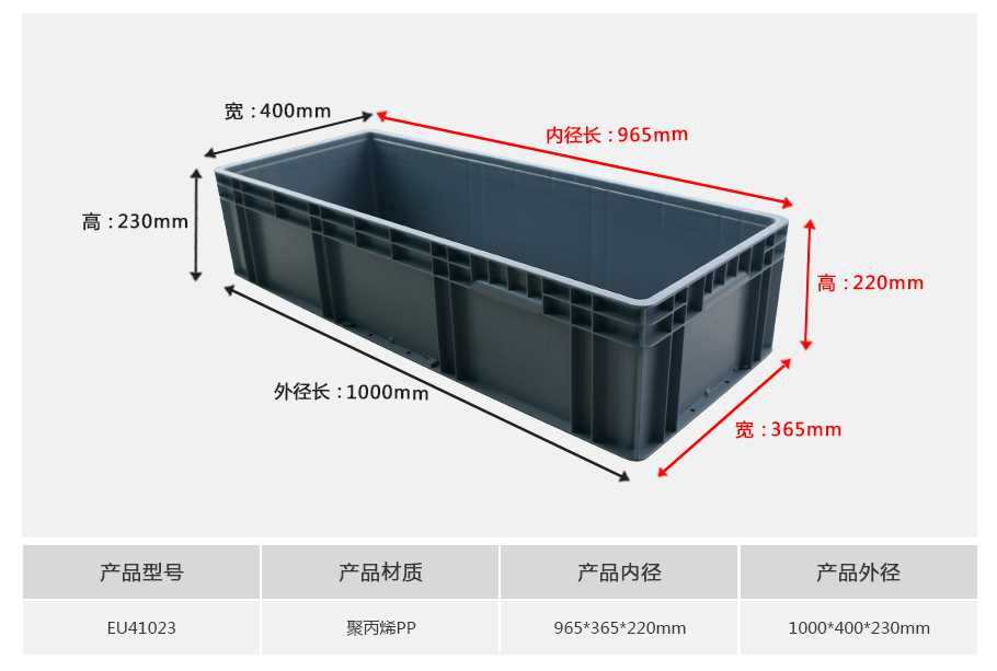 轩盛塑业EU41023塑料物流箱