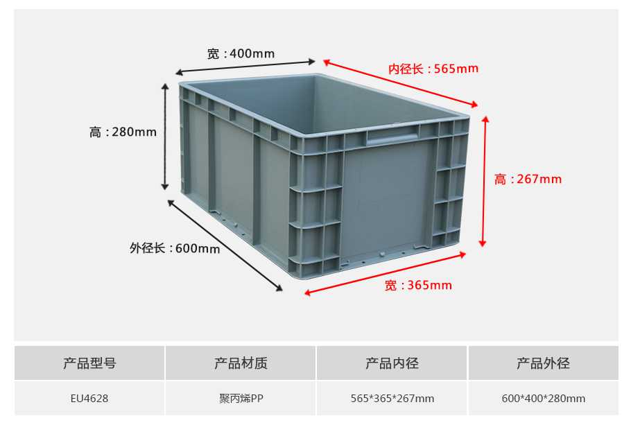 轩盛塑业EU4628塑料物流箱